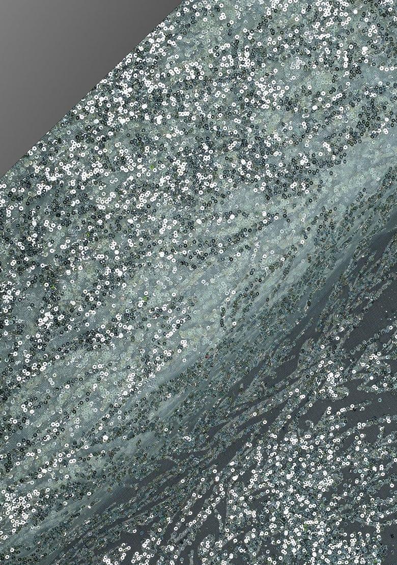 Girls Sage Green Embellished Georgette Sharara Set - Indya