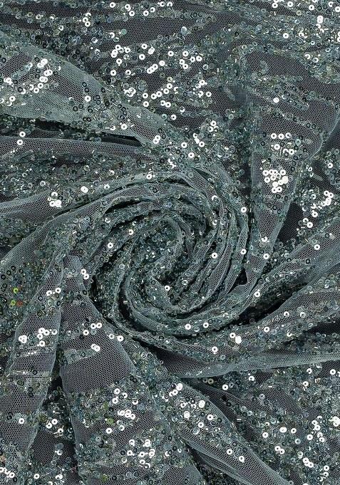 Girls Sage Green Embellished Georgette Sharara Set