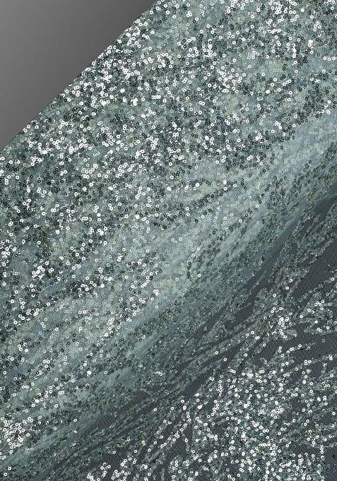 Girls Sage Green Embellished Georgette Sharara Set