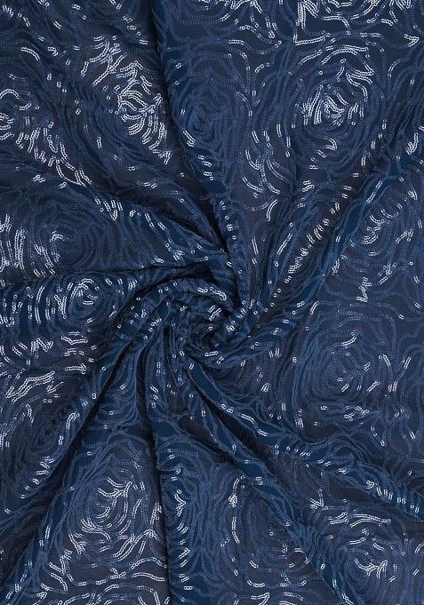 Girls Blue Embellished Georgette Sharara Set