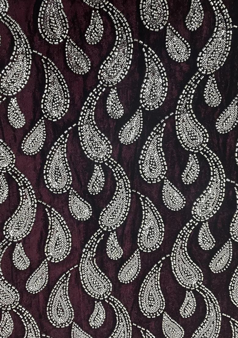 Girls Maroon Embellished Georgette Fusion Set - Indya