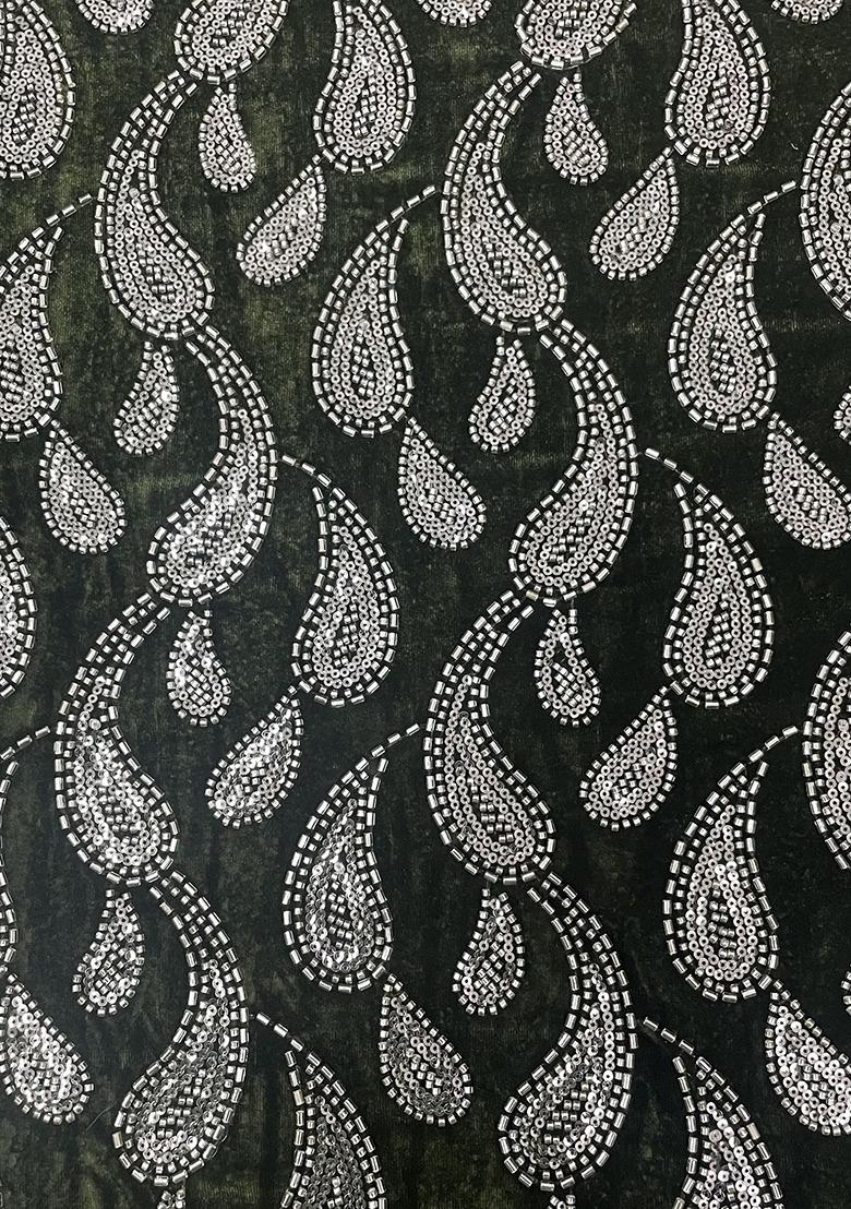 Girls Green Embellished Georgette Fusion Set