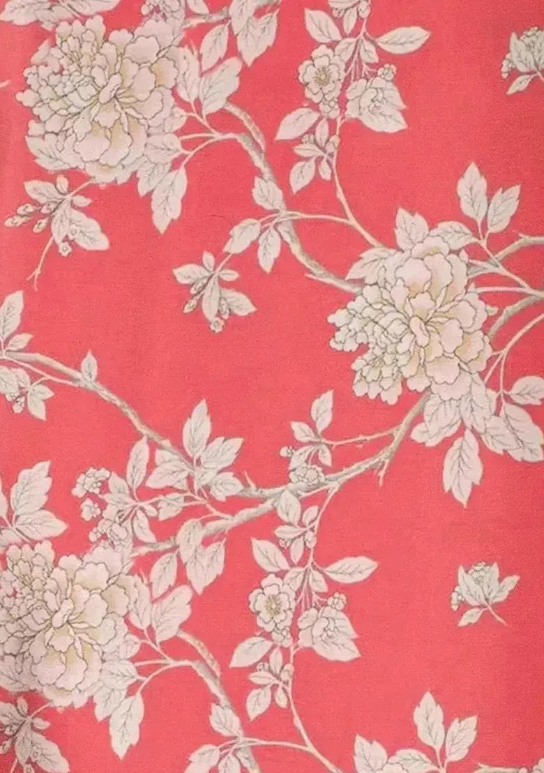 Girls Orange Floral Print Satin Fusion Set - Indya