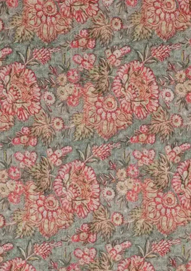 Girls Multicolor Floral Print Silk Lehenga Set