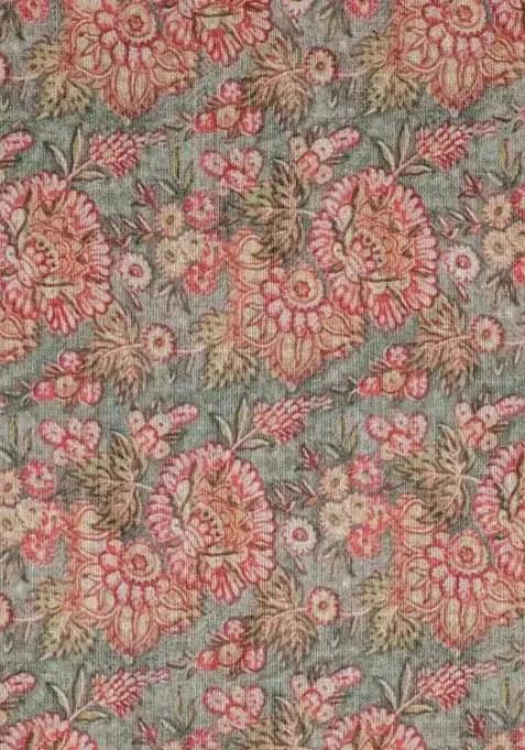 Girls Multicolor Floral Print Silk Lehenga Set