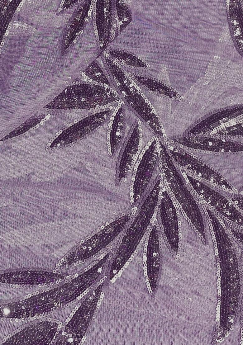 Girls Grey Sequin Chinon Lehenga Set - Indya