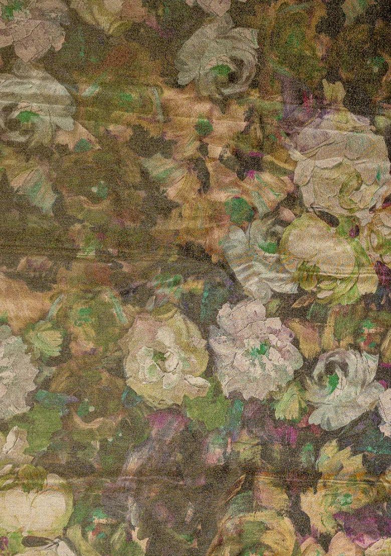 Girls Green Floral Print Tissue Lehenga Set - Indya