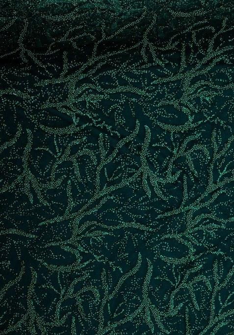 Girls Green Embellished Net Lehenga Set