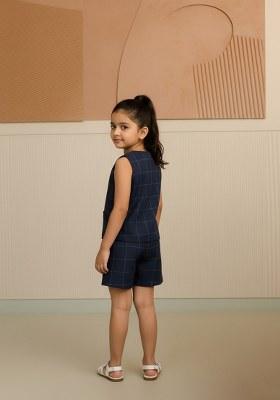 Girls Blue Jacquard Denim Co-Ord Set