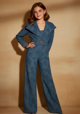 Girls Light Blue Denim Co-Ord Set