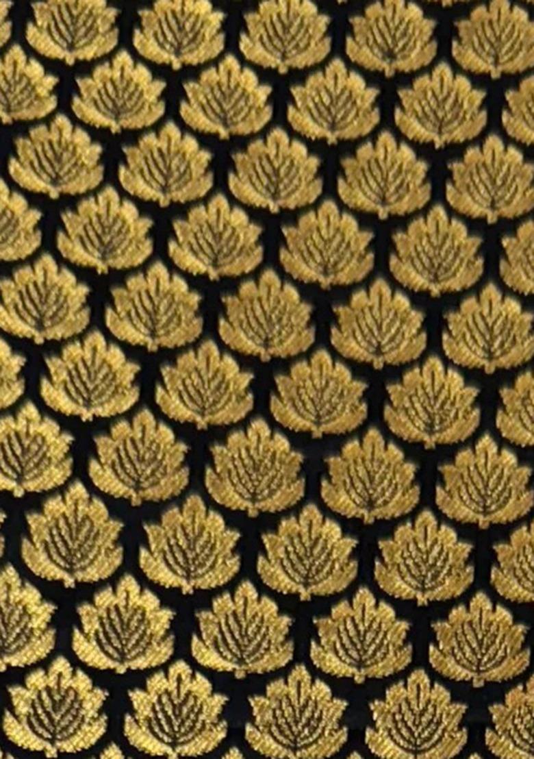 Girls Black Brocade Dress - Indya