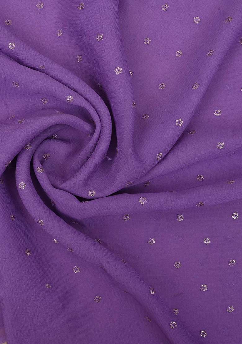 Girls Purple Embroidered Georgette Fusion Set - Indya