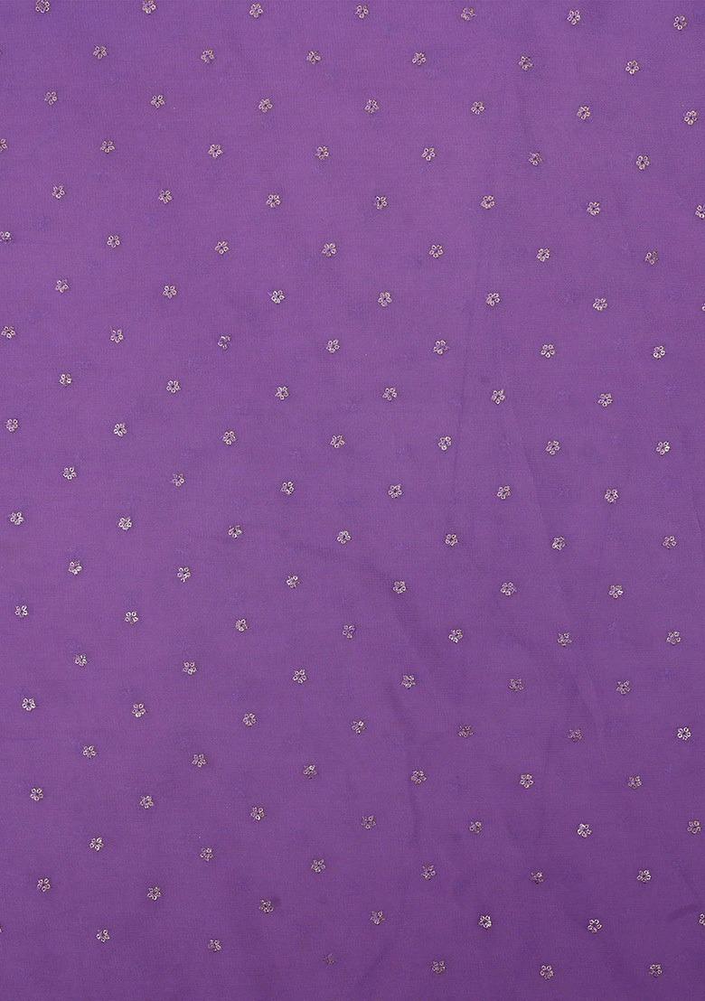 Girls Purple Embroidered Georgette Fusion Set - Indya