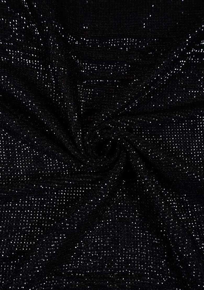 Girls Black Sequin Georgette Fusion Set - Indya