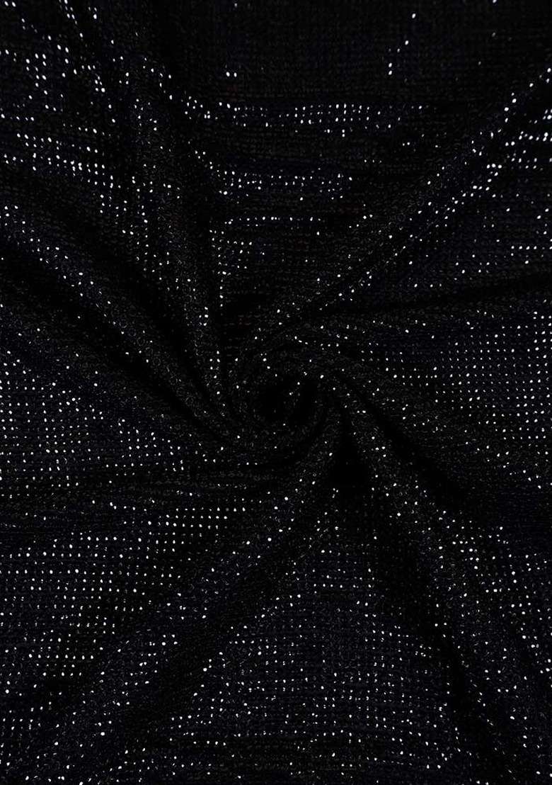 Girls Black Sequin Georgette Fusion Set - Indya