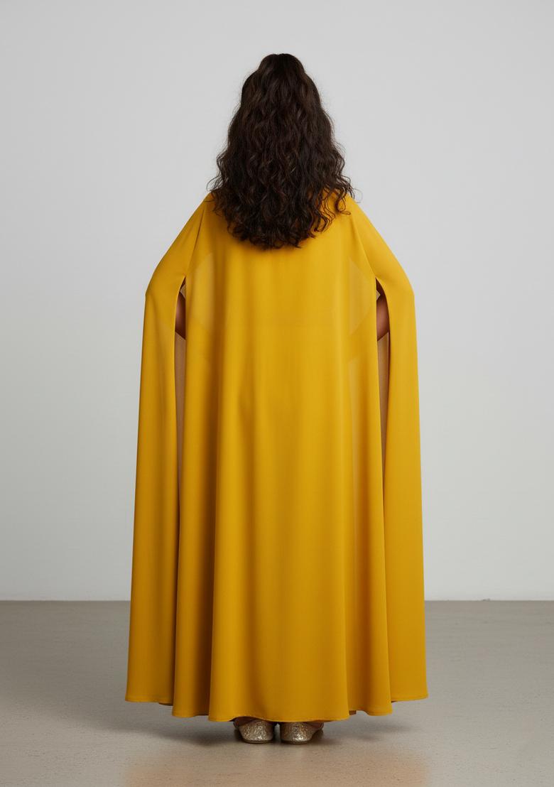 Girls Yellow Embroidered Georgette Fusion Set - Indya