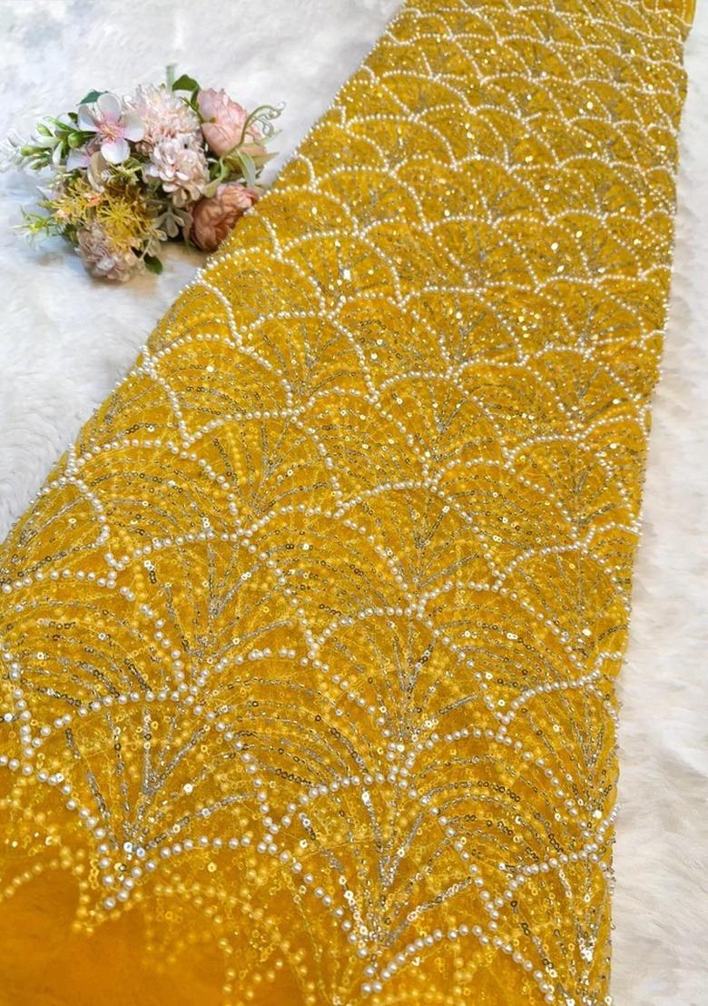 Girls Yellow Embroidered Georgette Fusion Set - Indya