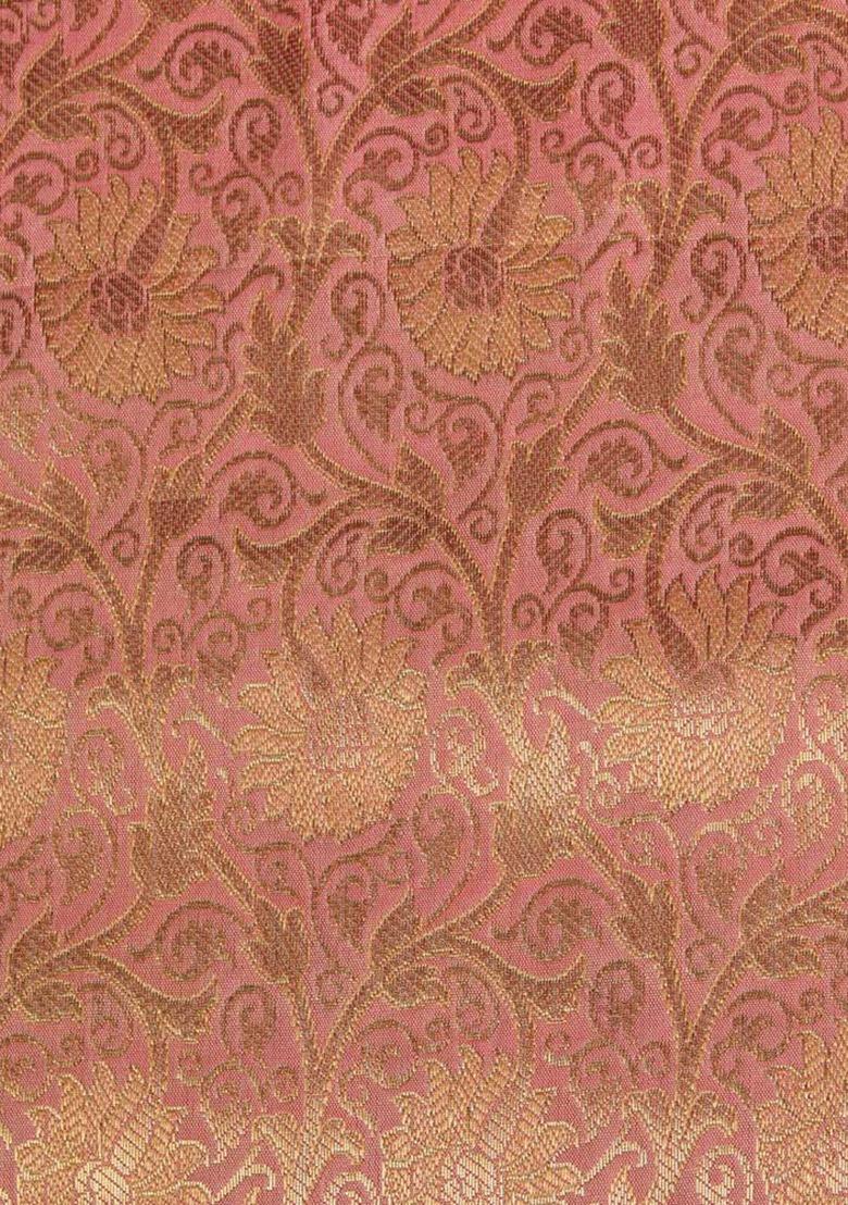 Girls Peach Brocade Co-Ord Set - Indya