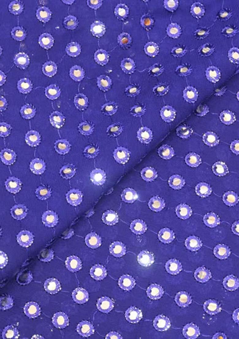 Girls Blue And Purple Embroidered Georgette Kurta Set - Indya