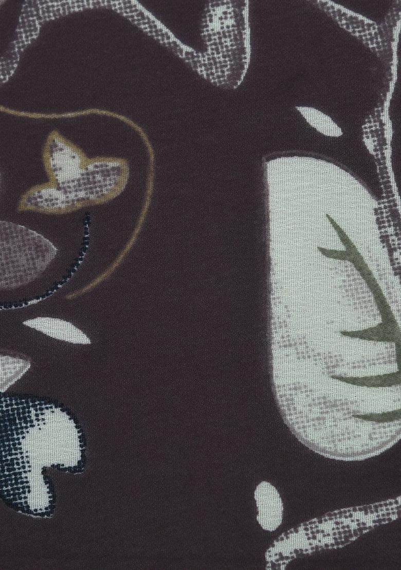 Girls Purple Abstract Print Georgette Anarkali Set - Indya