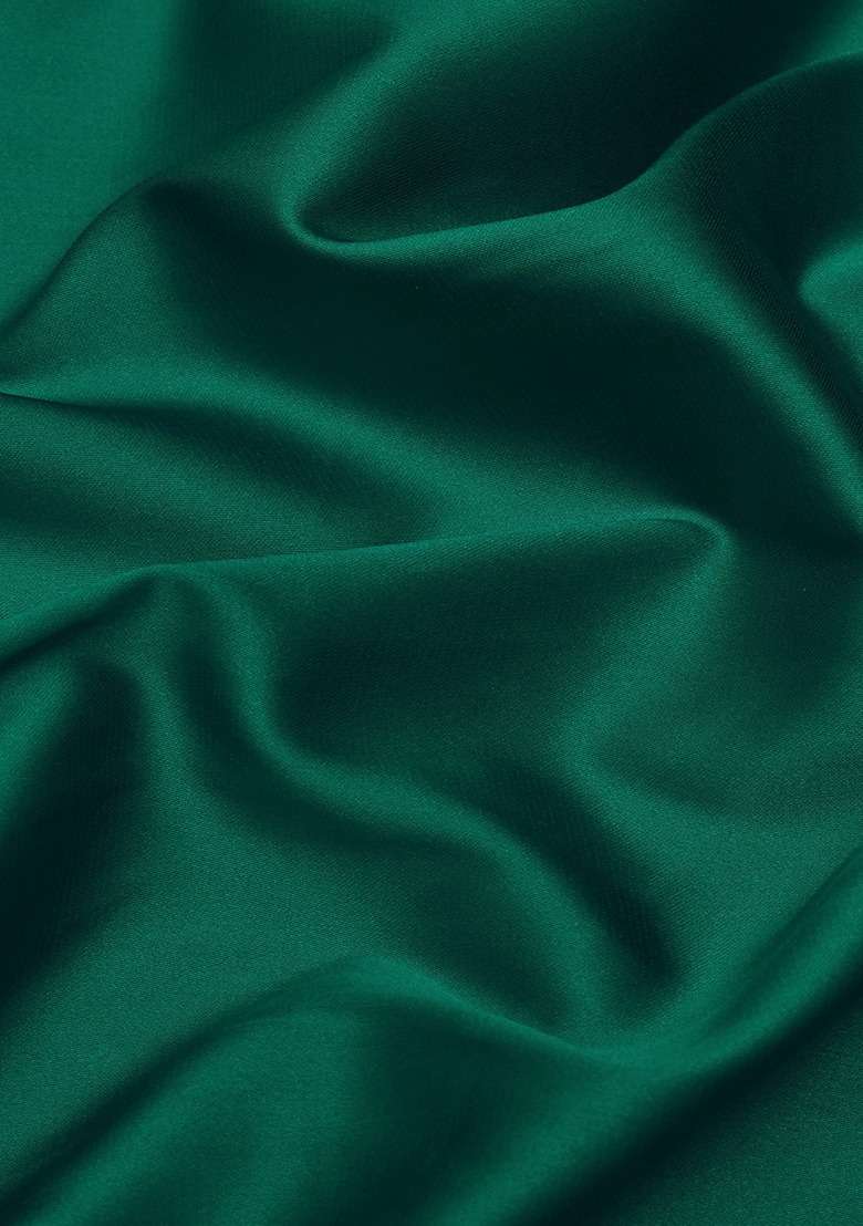 Girls Teal Blue Solid Satin Kaftan Set - Indya