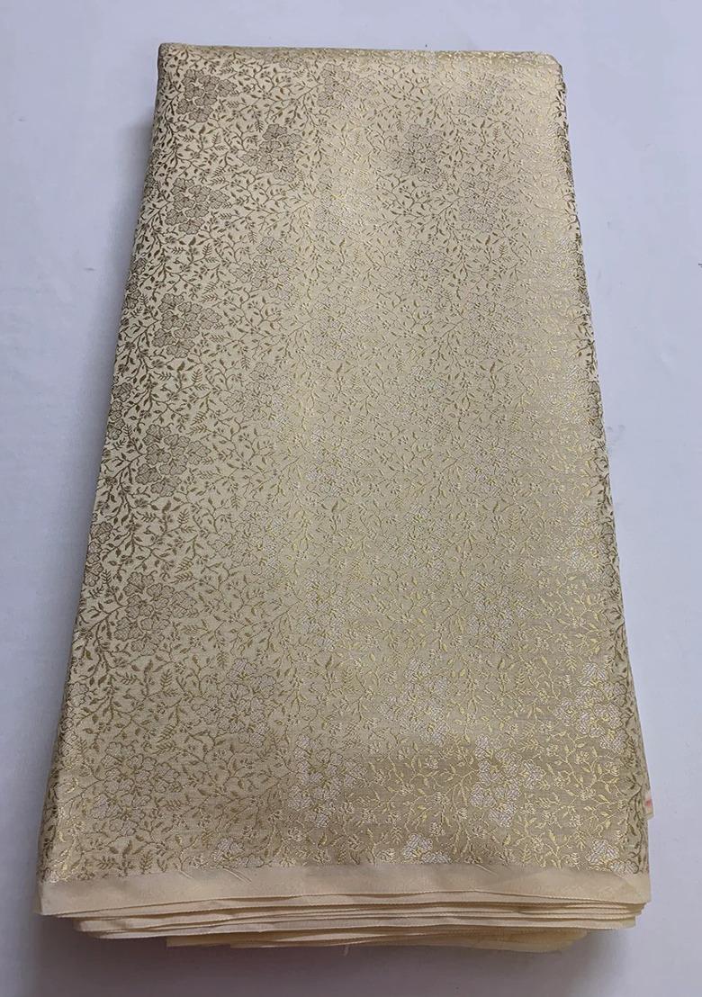 Girls Golden Brocade Kurta Set - Indya