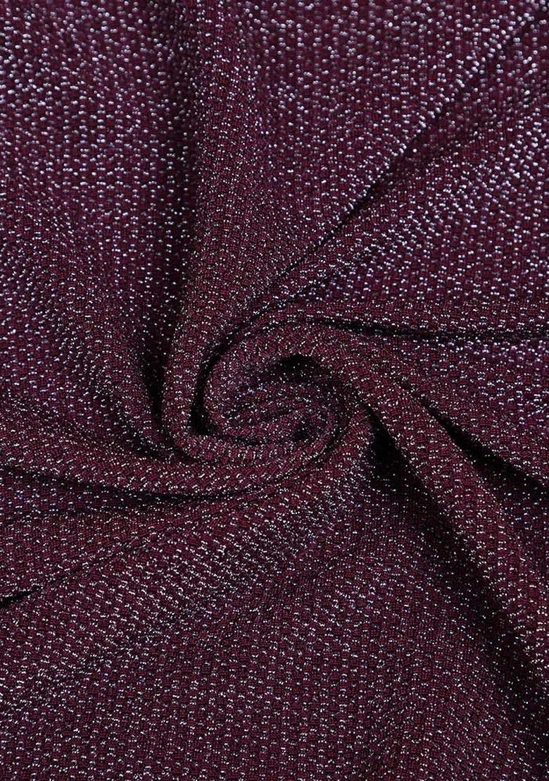 Girls Wine Brocade Sharara Set