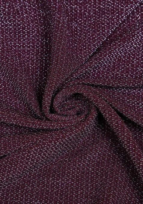 Girls Wine Brocade Sharara Set