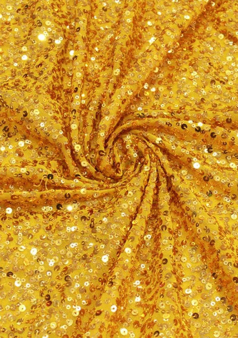 Girls Yellow Embroidered Georgette Lehenga Set