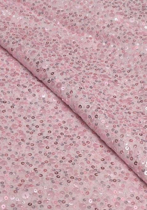 Girls Pink Embroidered Georgette Lehenga Set