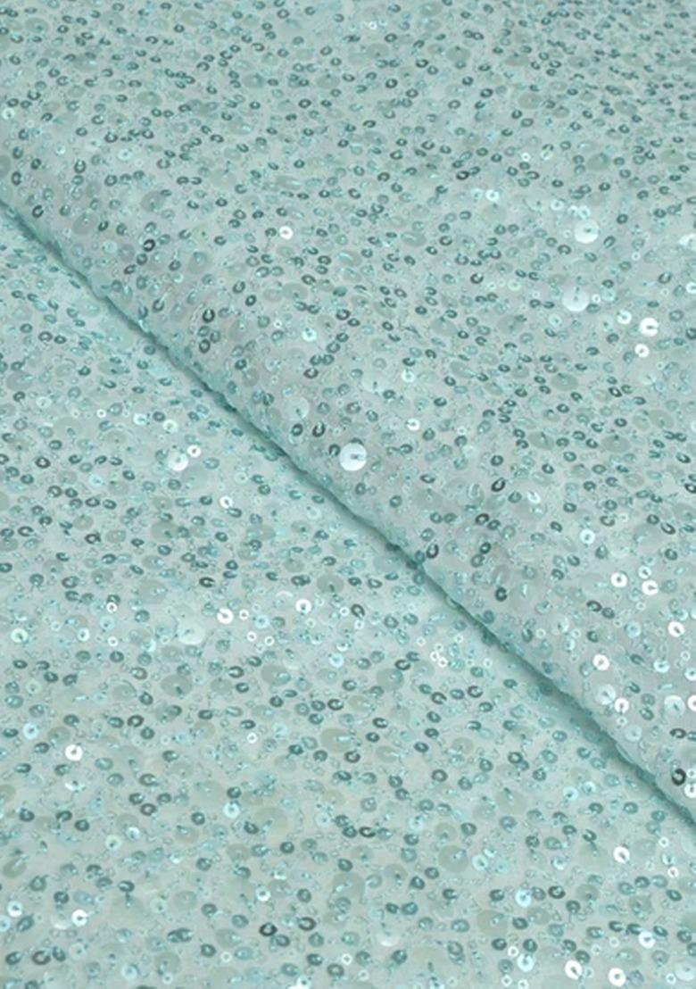 Girls Powder Blue Embroidered Georgette Lehenga Set - Indya