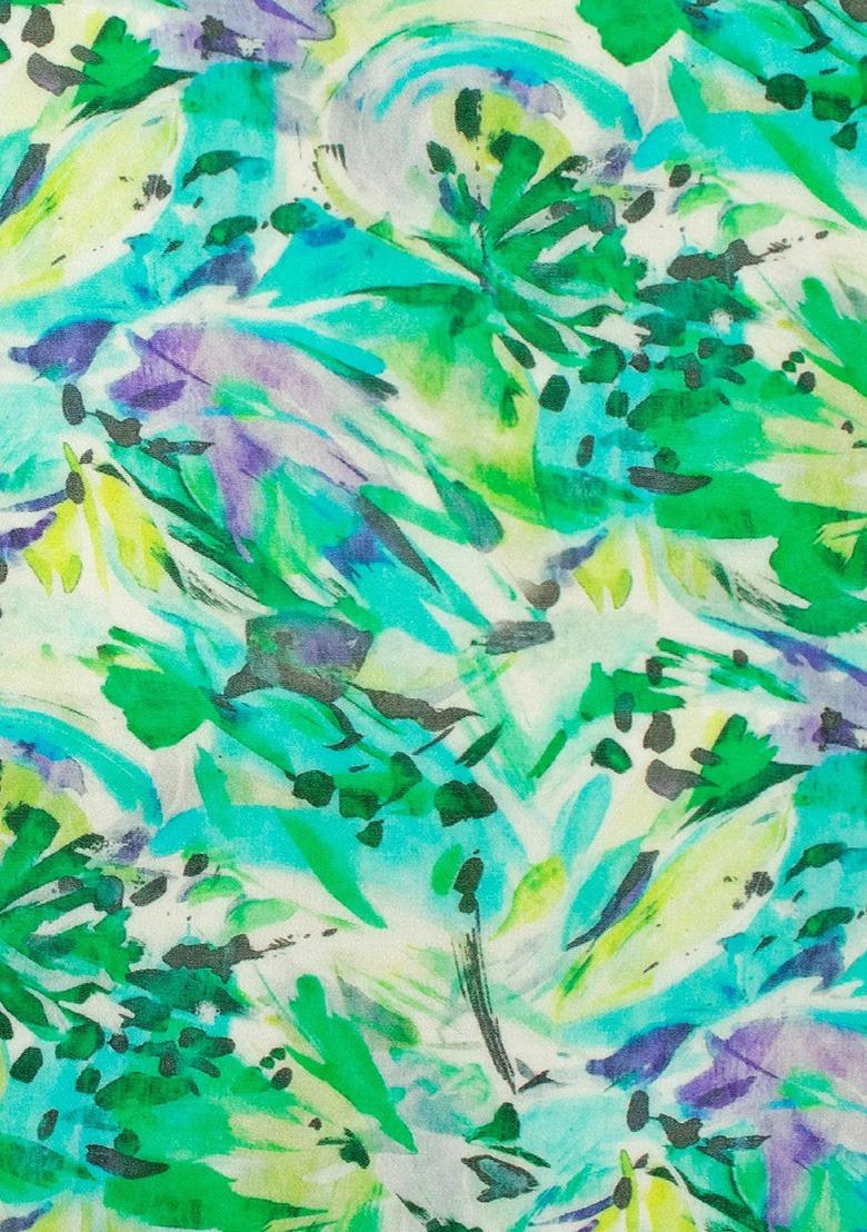 Girls Multicolor Floral Print Satin Lehenga Set