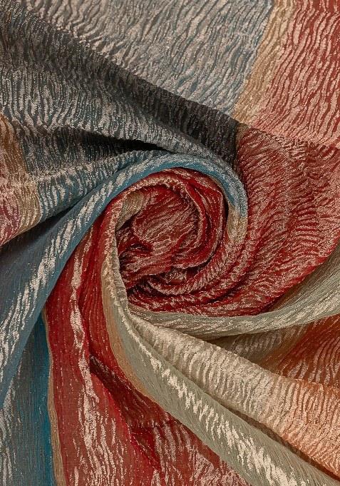 Girls Multicolor Textured Tissue Lehenga Set