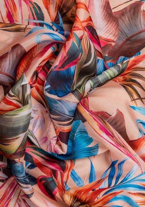 Girls Multicolor Floral Print Organza Lehenga Set