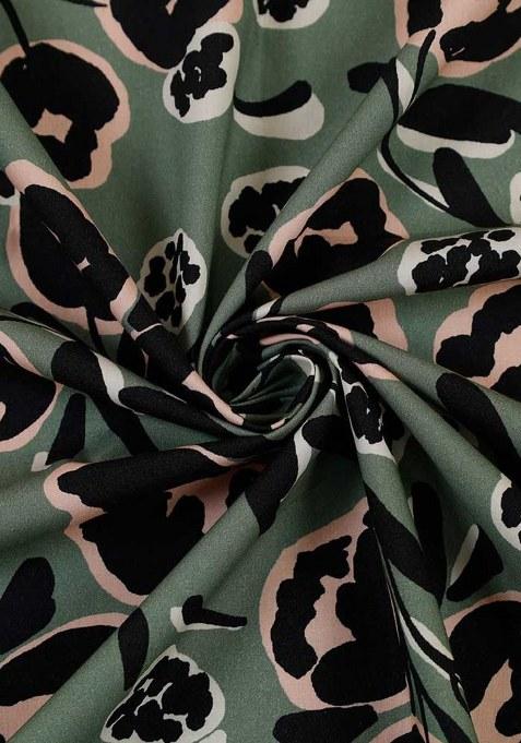 Girls Green Floral Print Cotton Co-Ord Set