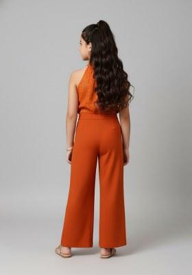 Girls Orange Brocade Co-Ord Set