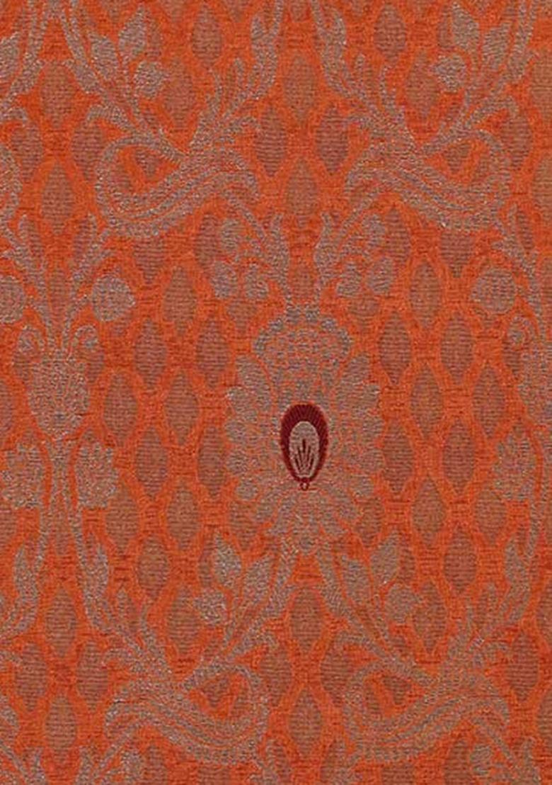 Girls Orange Brocade Co-Ord Set - Indya