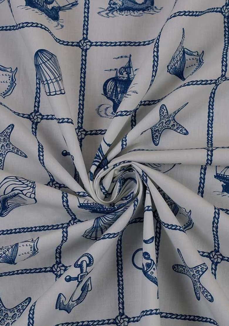 Girls White Figure Print Poplin Co-Ord Set - Indya