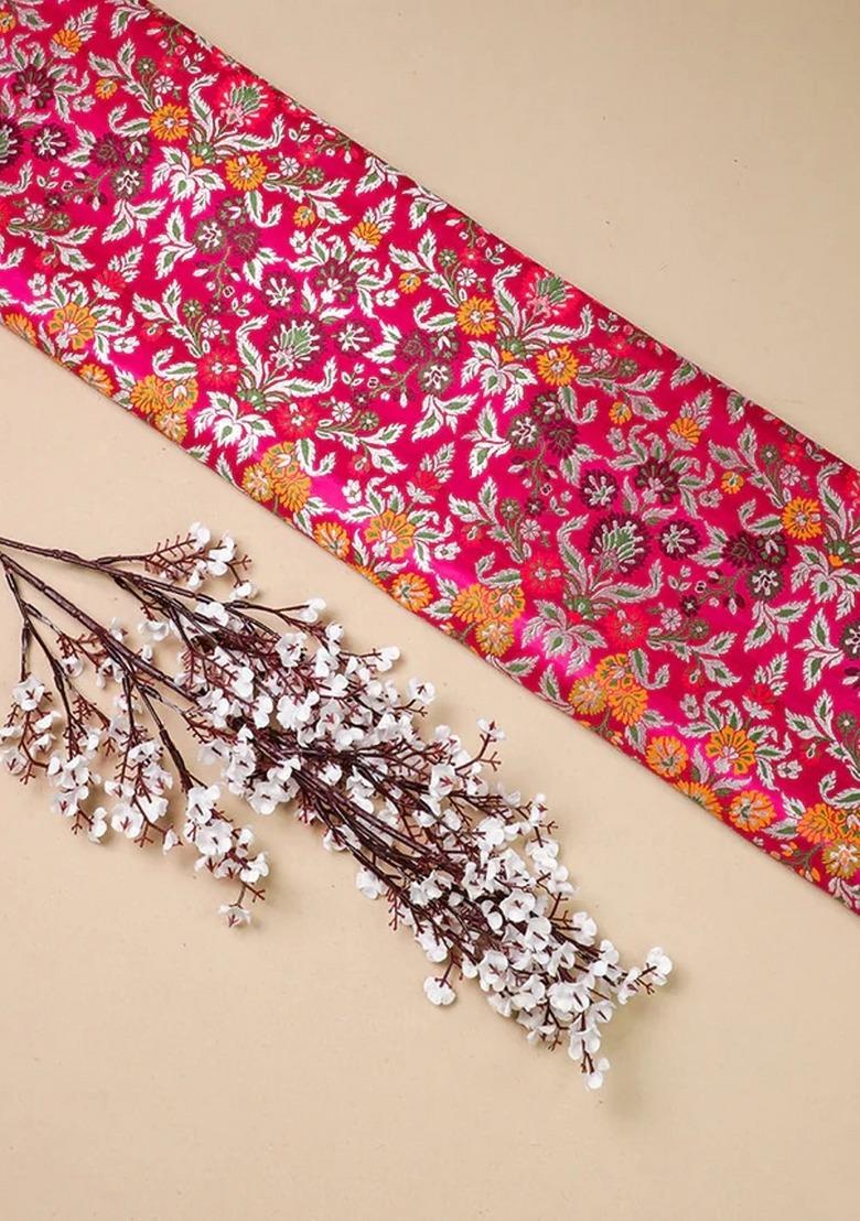 Girls Magenta Brocade Peplum Top - Indya