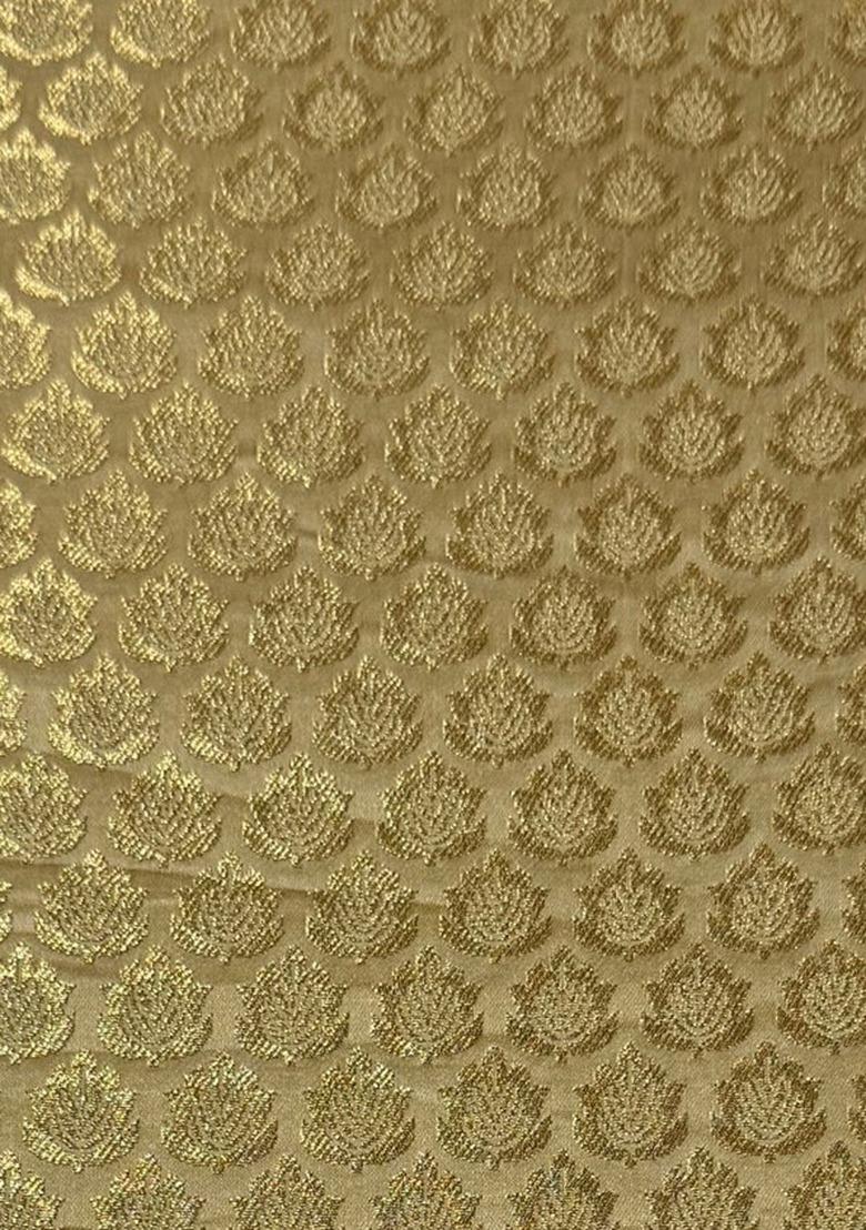 Girls Beige Brocade Dress - Indya