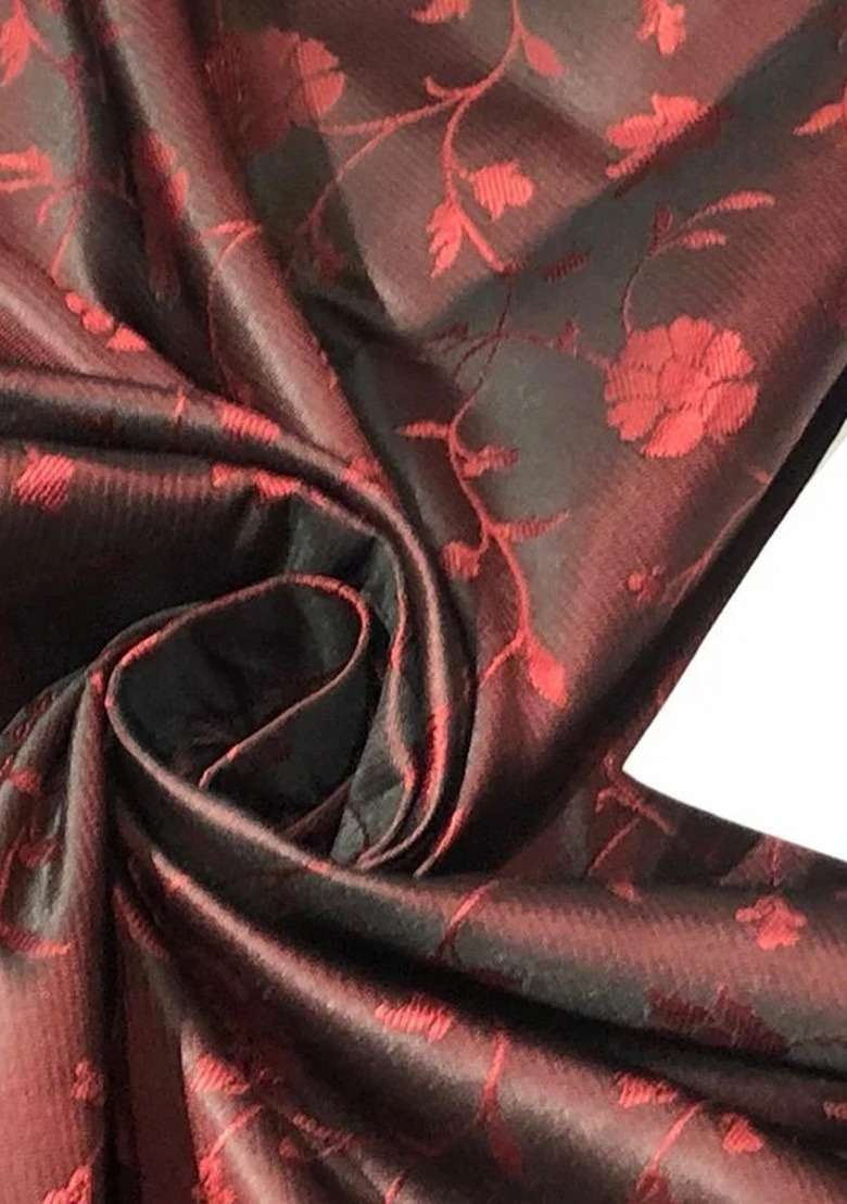 Girls Red Brocade Dress - Indya