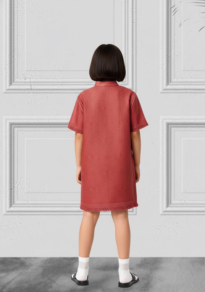 Girls Green Brocade Dress