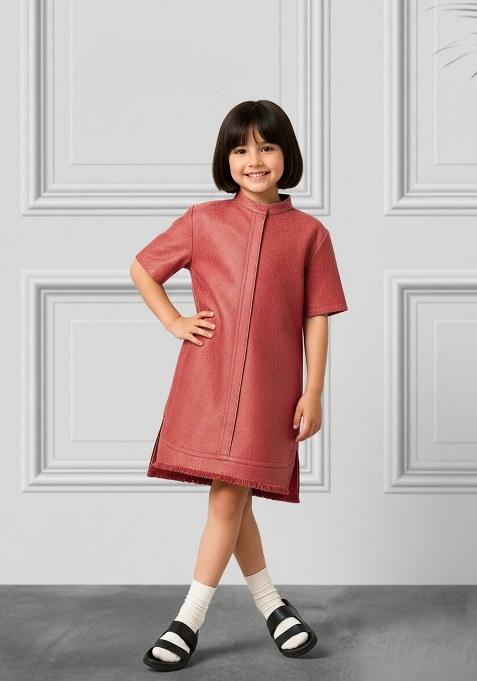 Girls Green Brocade Dress