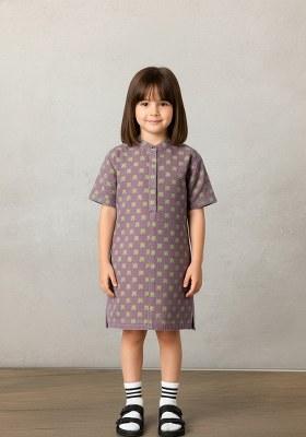Girls Green Brocade Dress