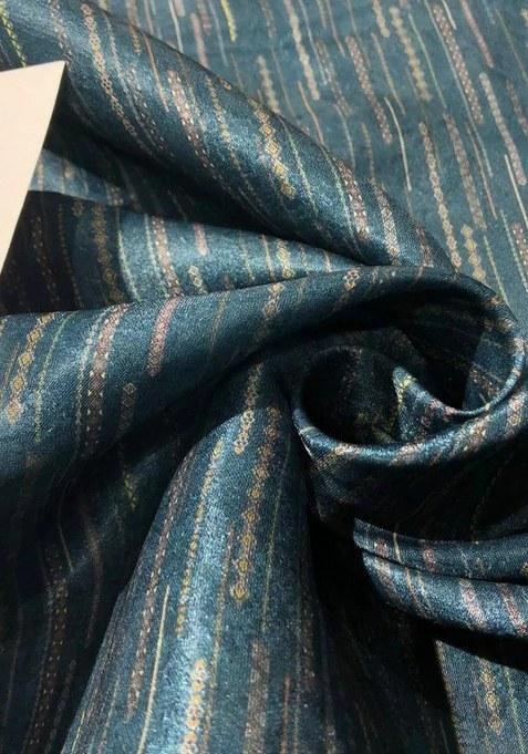 Girls Blue Brocade Dress