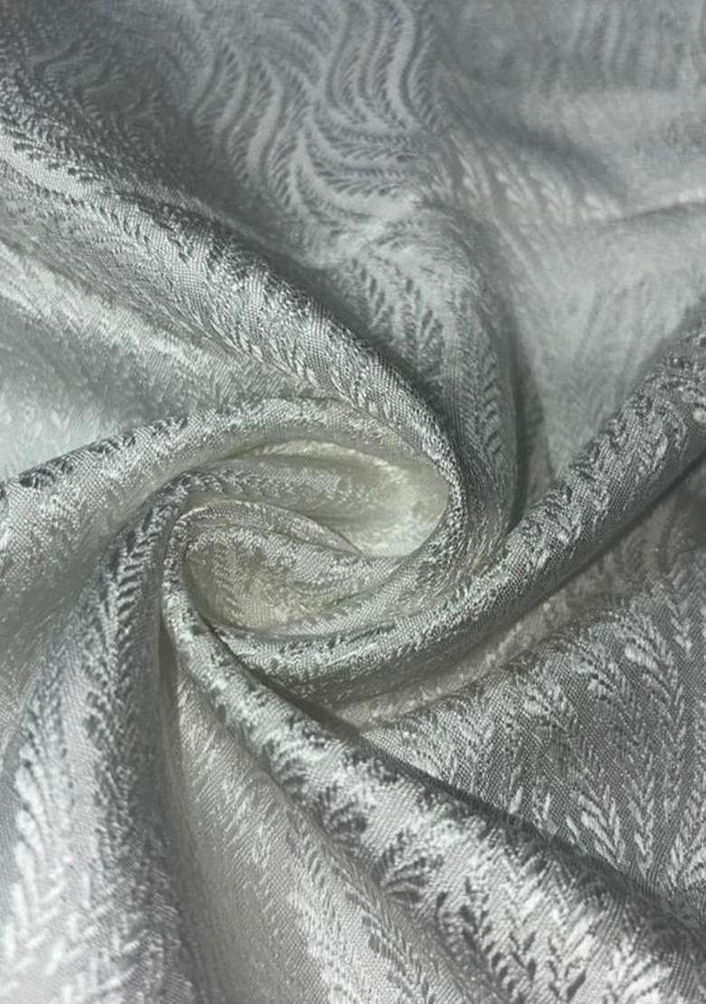 Girls Grey Brocade Dress - Indya