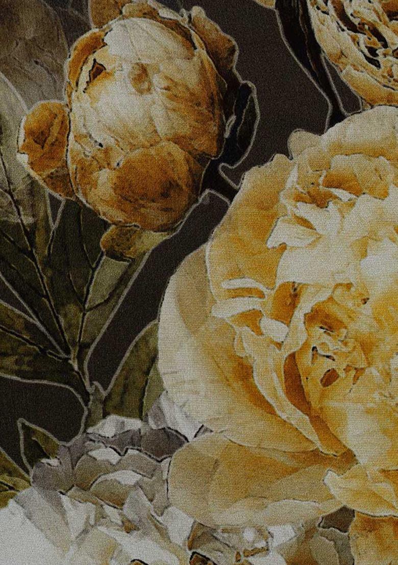 Girls Multicolor Floral Print Chinon Fusion Set - Indya