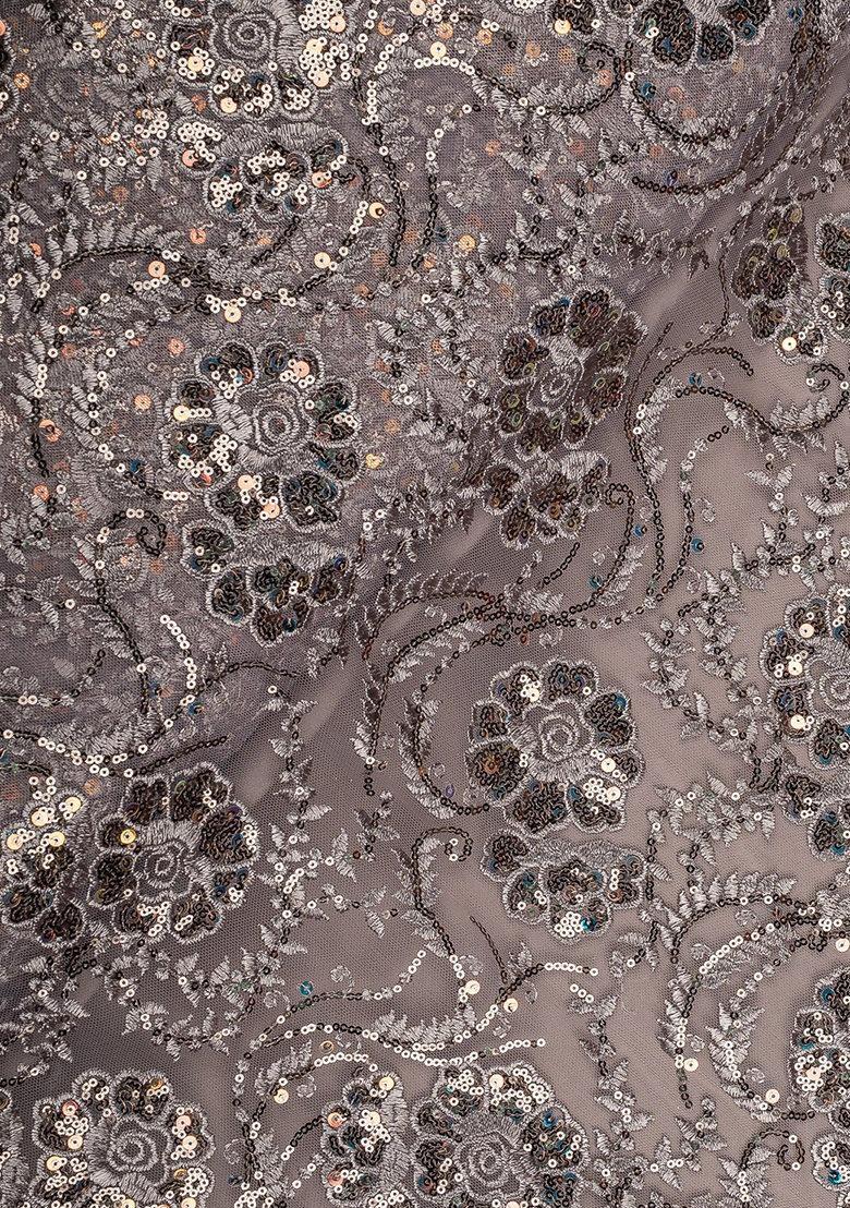 Girls Mauve Embroidered Satin Fusion Set - Indya