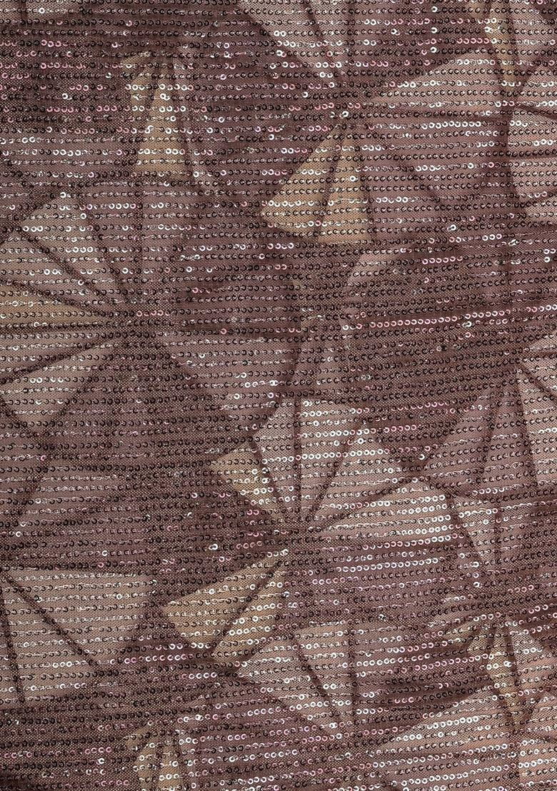 Girls Brown Embellished Net Fusion Set - Indya