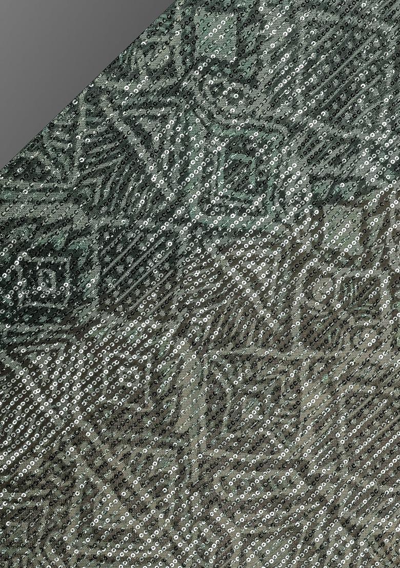 Girls Green Embellished Net Fusion Set - Indya